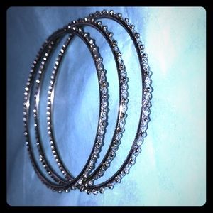 Sparkly Silver Bangles
